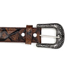Pirarucu Fish Rustic Choco Belt - Embossed Leather (C-IMI)