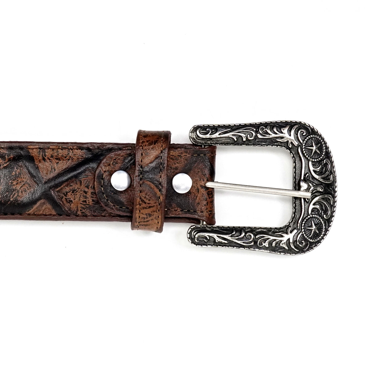 Pirarucu Fish Rustic Choco Belt - Embossed Leather (C-IMI)