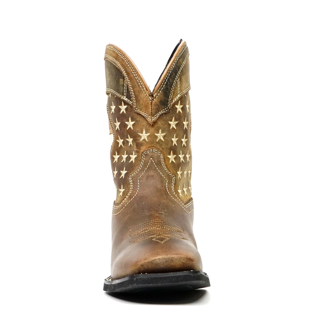 Texas Country Distressed Tan Boots - Slip-Resistant Sole - Square Toe (TCK001)