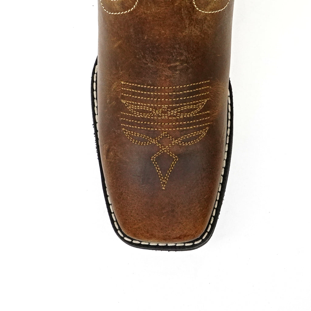 Texas Country Distressed Tan Boots - Slip-Resistant Sole - Square Toe (TCK001)