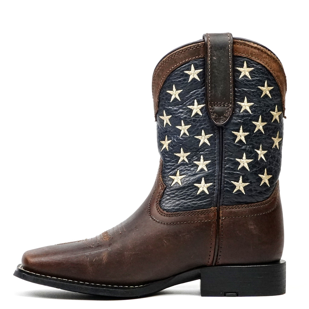 Texas Country Brown Leather Boots - Slip-Resistant Sole - Square Toe (TCK002)