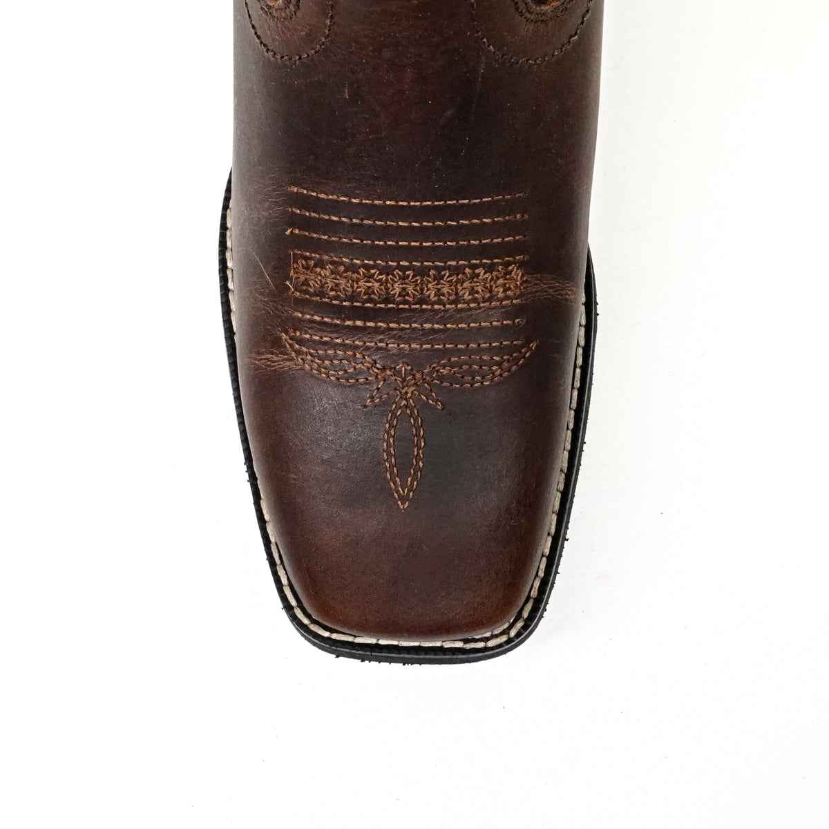 Texas Country Brown Leather Boots - Slip-Resistant Sole - Square Toe (TCK002)