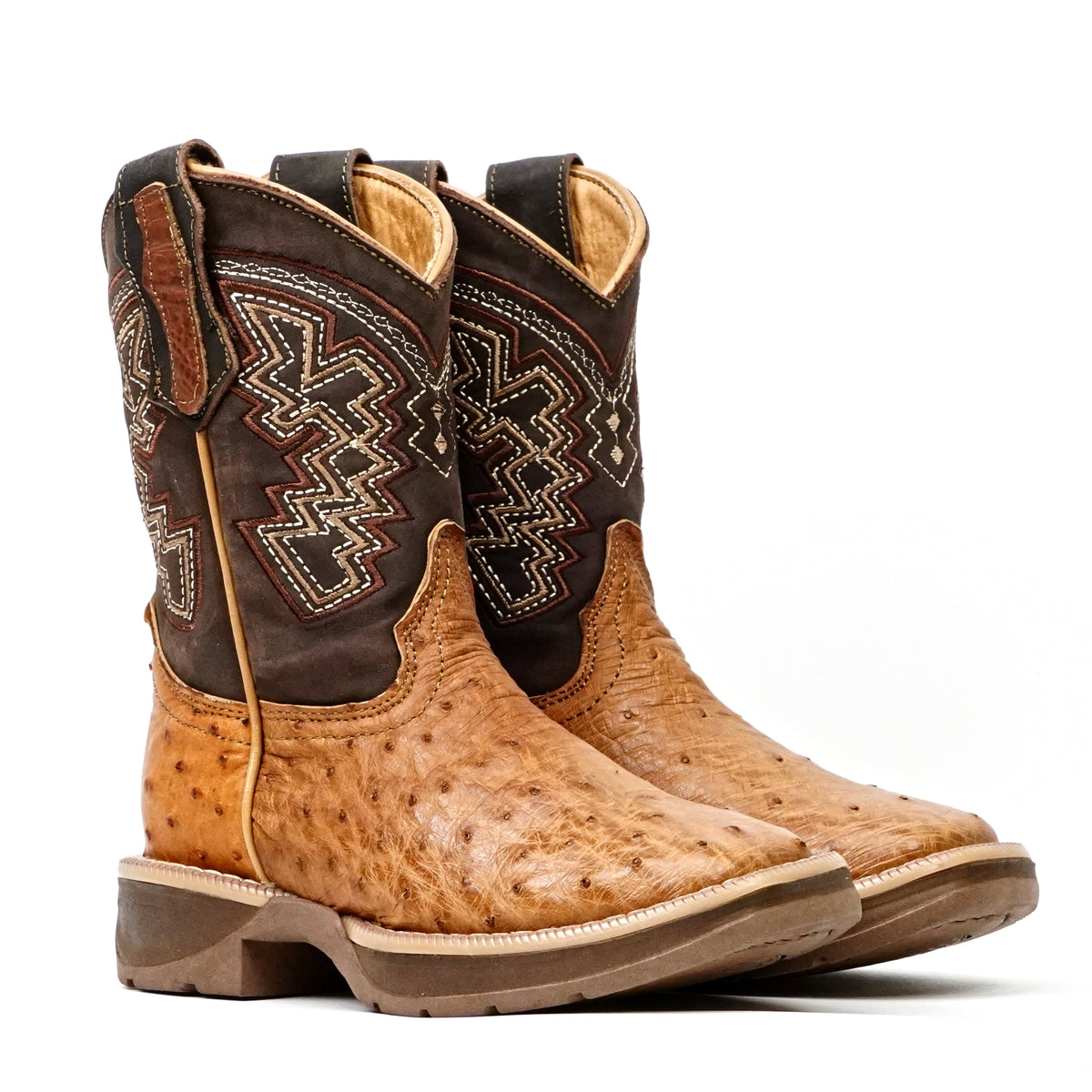 Ostrich Shedron Kids Boots - Double-Density Sole - Square Toe