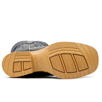 Kids Crocodile Black Boots - Embossed Leather - Square Toe (K10-1)