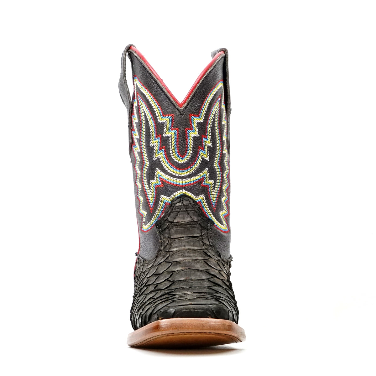 Kids Python Boots - Dark Matte Gray - Square Toe