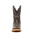 Kids Brown Leather Boots - Slip-Resistant Sole - Square Toe (TCK016)