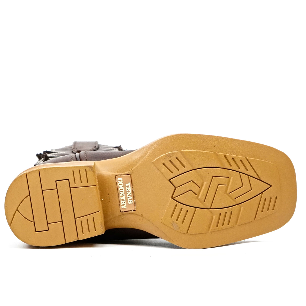 Kids Brown Leather Boots - Slip-Resistant Sole - Square Toe (TCK016)