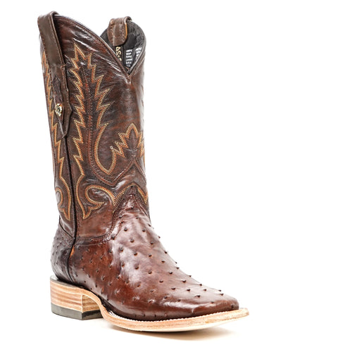 Austin Ostrich Boots - Brass - Square Toe (AV20)