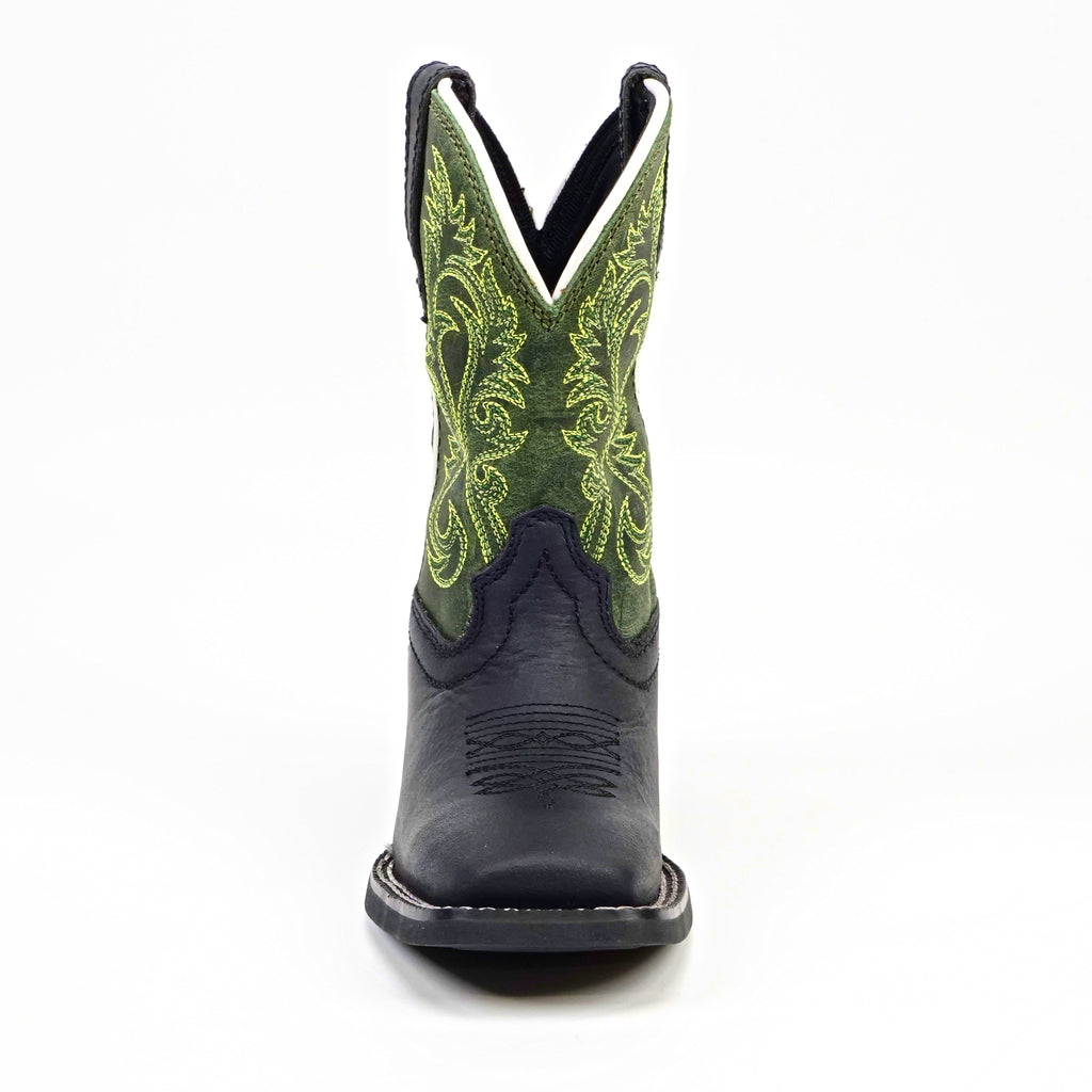 Kids Cowboy Boots - Black - Square Toe (TCK008)