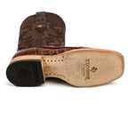 Rhodes Caiman Belly Boots - Brandy - Square Toe (LM10)