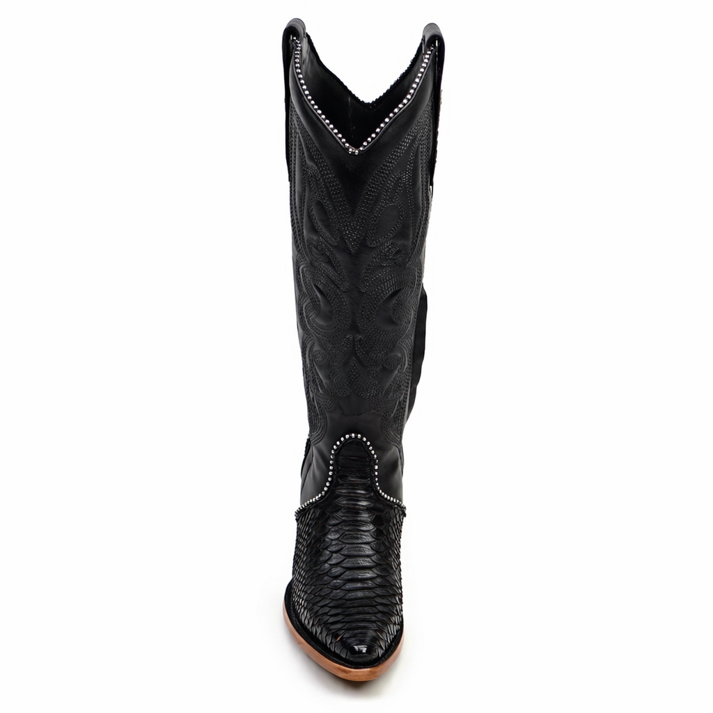 Linda Python Black - Tall Shaft - J Toe