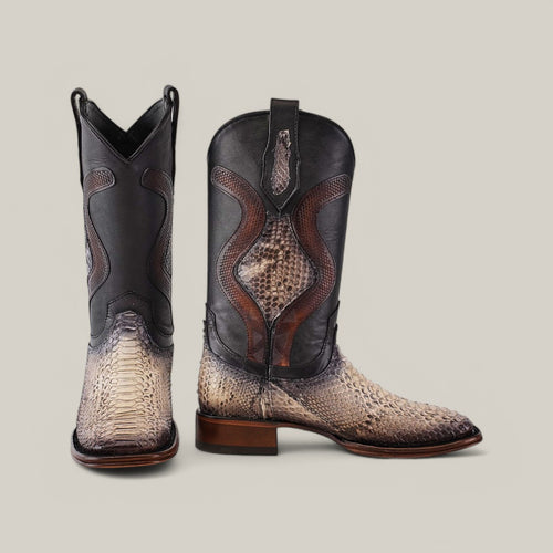 Exotic Python - Diamond - Natural - Square Toe