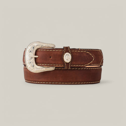 Tan Plain Belt - Silver Buckle