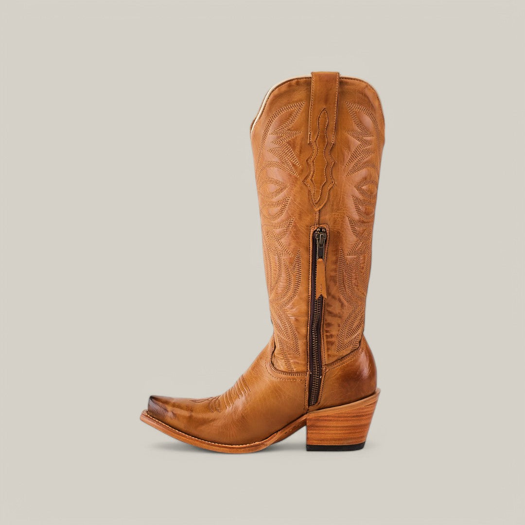 Kellie Clayton Gold Leather Sole - Tall Shaft - Snip Toe