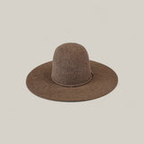 The 10X Grizzly - Tacchino, a brown felt hat with a tall, rounded open crown and wide brim, is displayed against a plain light beige background.