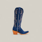 Kellie Suede Blue Jeans Leather Sole - Tall Shaft - Snip Toe