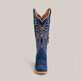 Kellie Suede Blue Jeans Leather Sole - Tall Shaft - Snip Toe