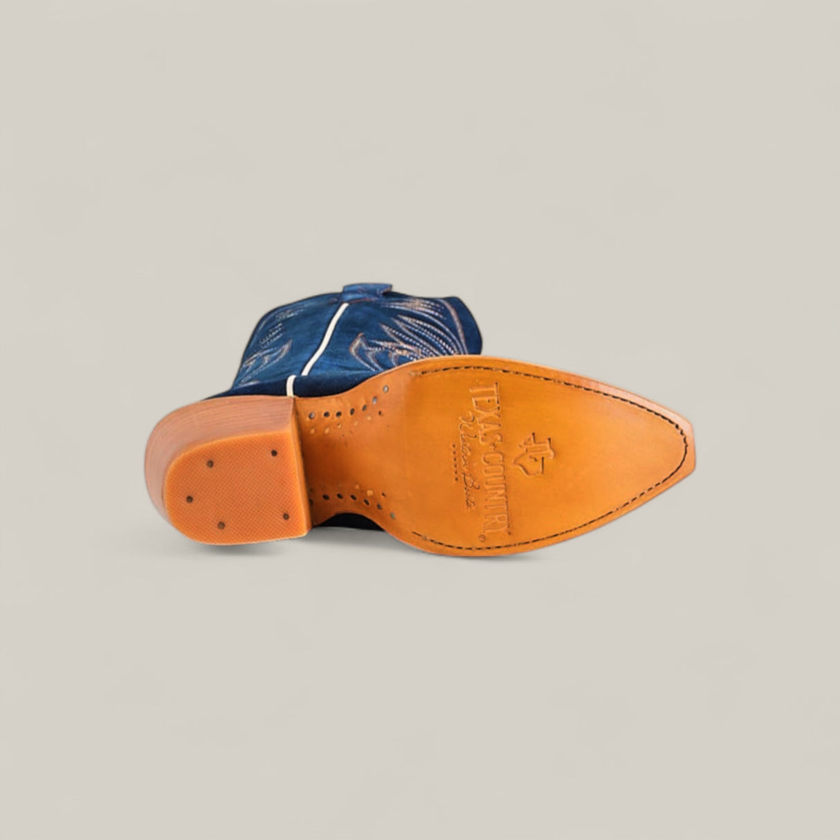 Kellie Suede Blue Jeans Leather Sole - Tall Shaft - Snip Toe