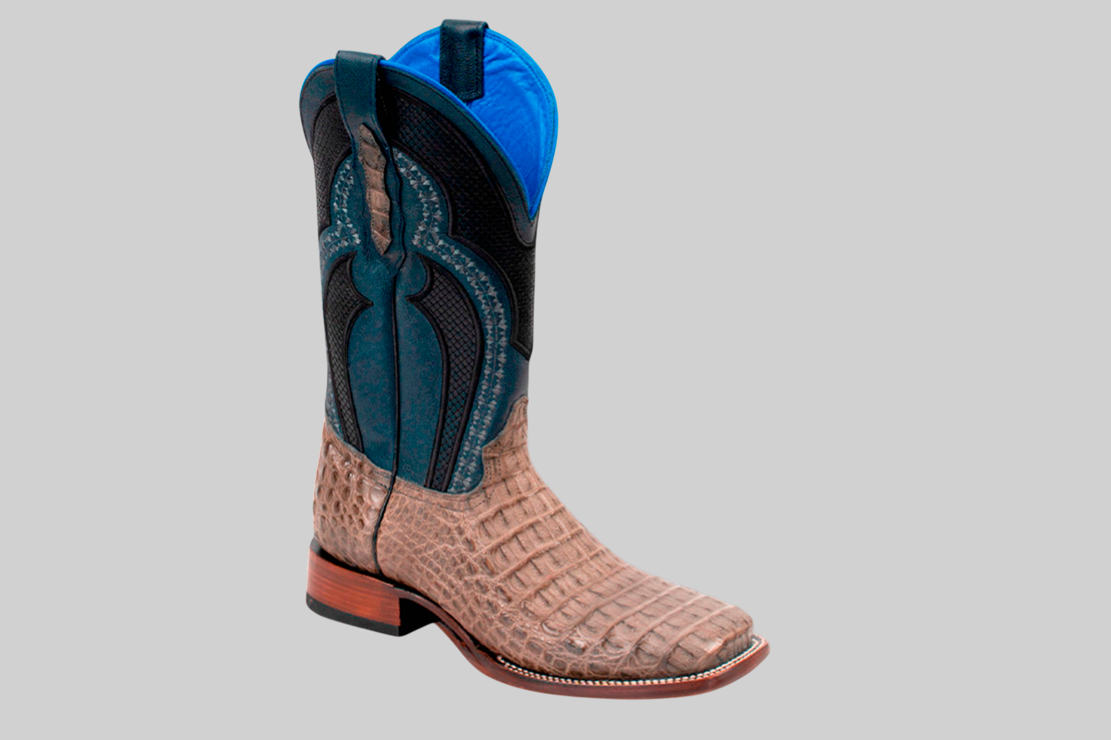 Ranger Caiman Hornback Boots - Gray - Square Toe