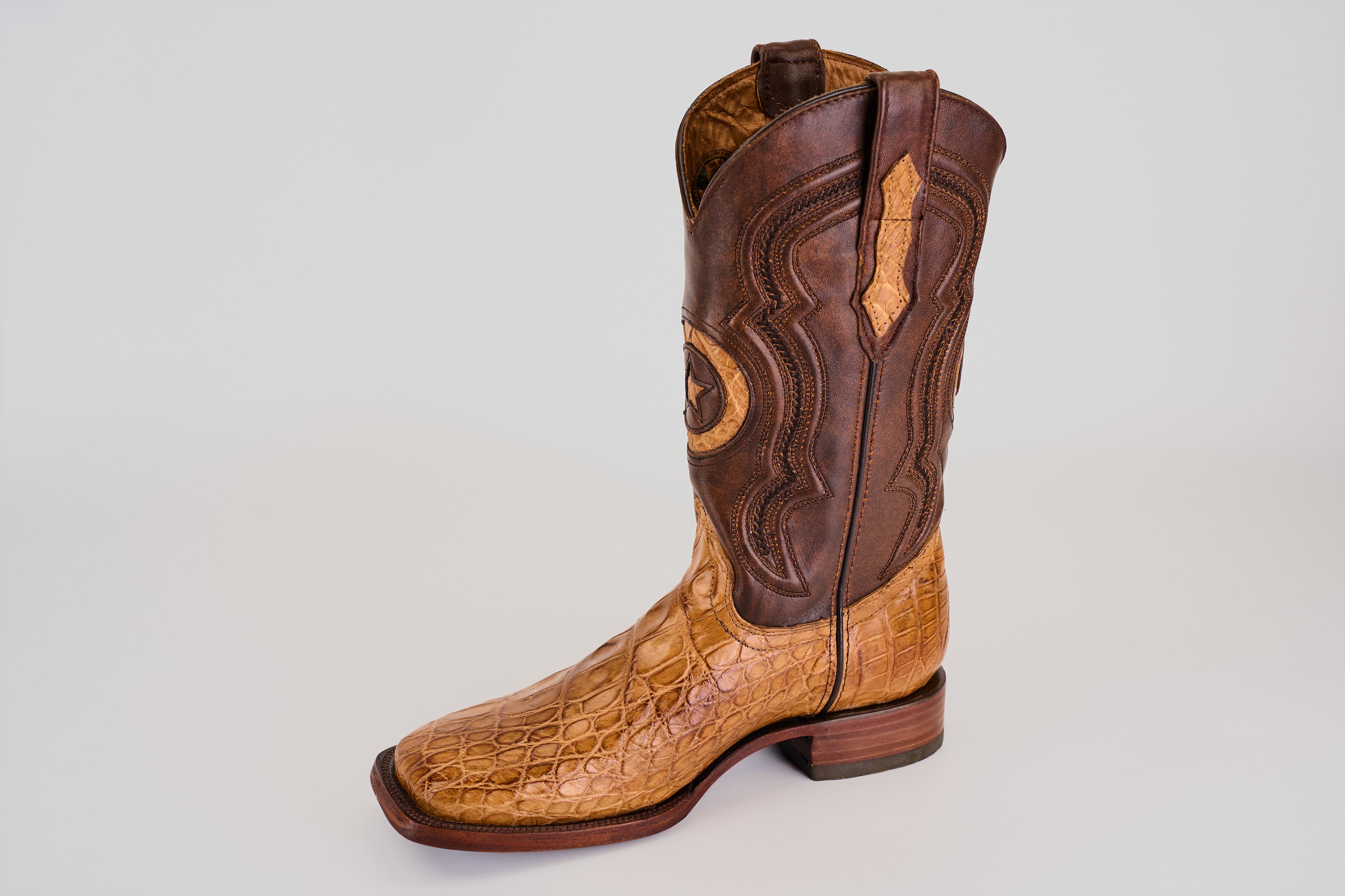 James Alligator Hornback Boots- Fawn - Square Toe (LG10)