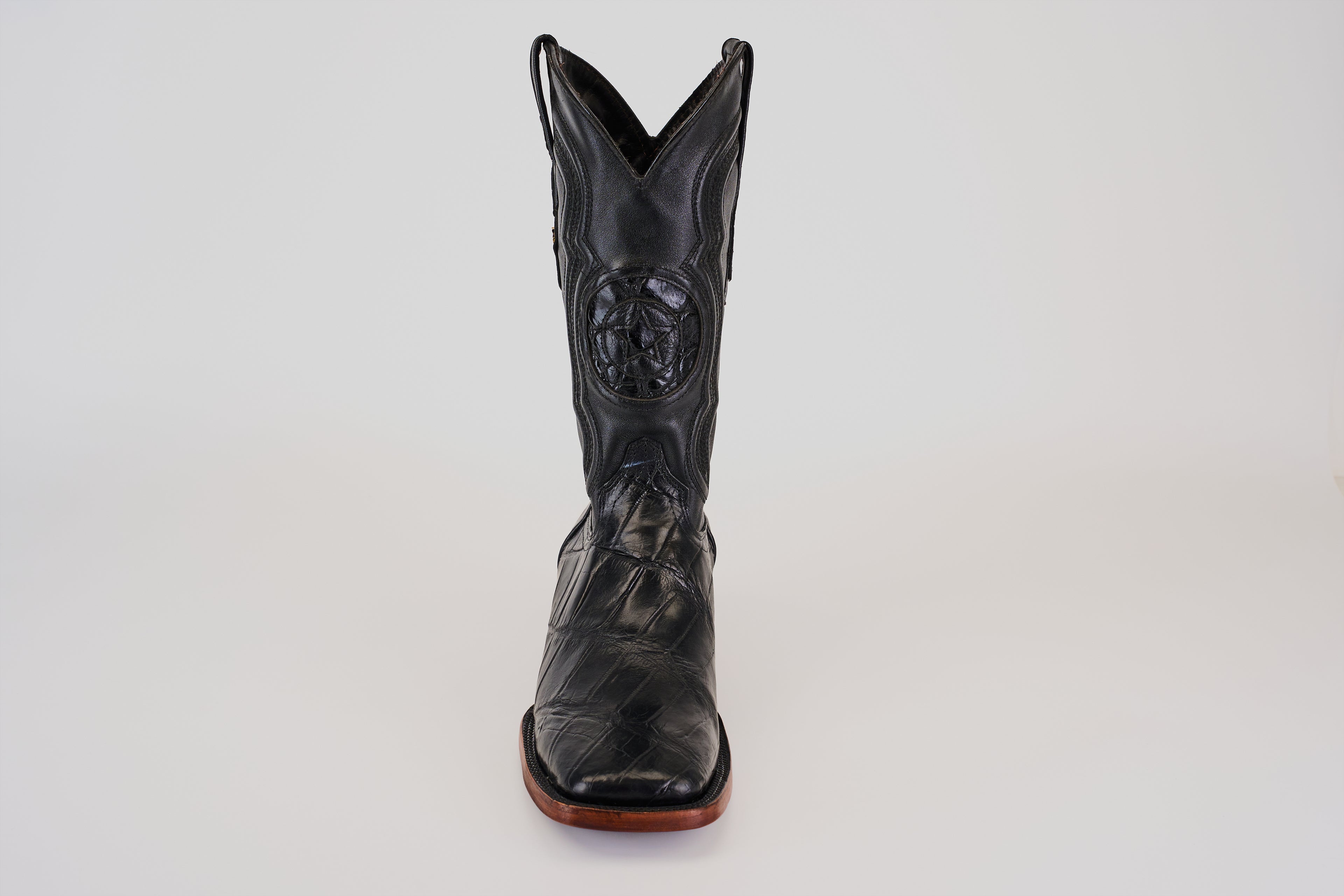James Alligator Belly Boots - Black - Square Toe (LG10)