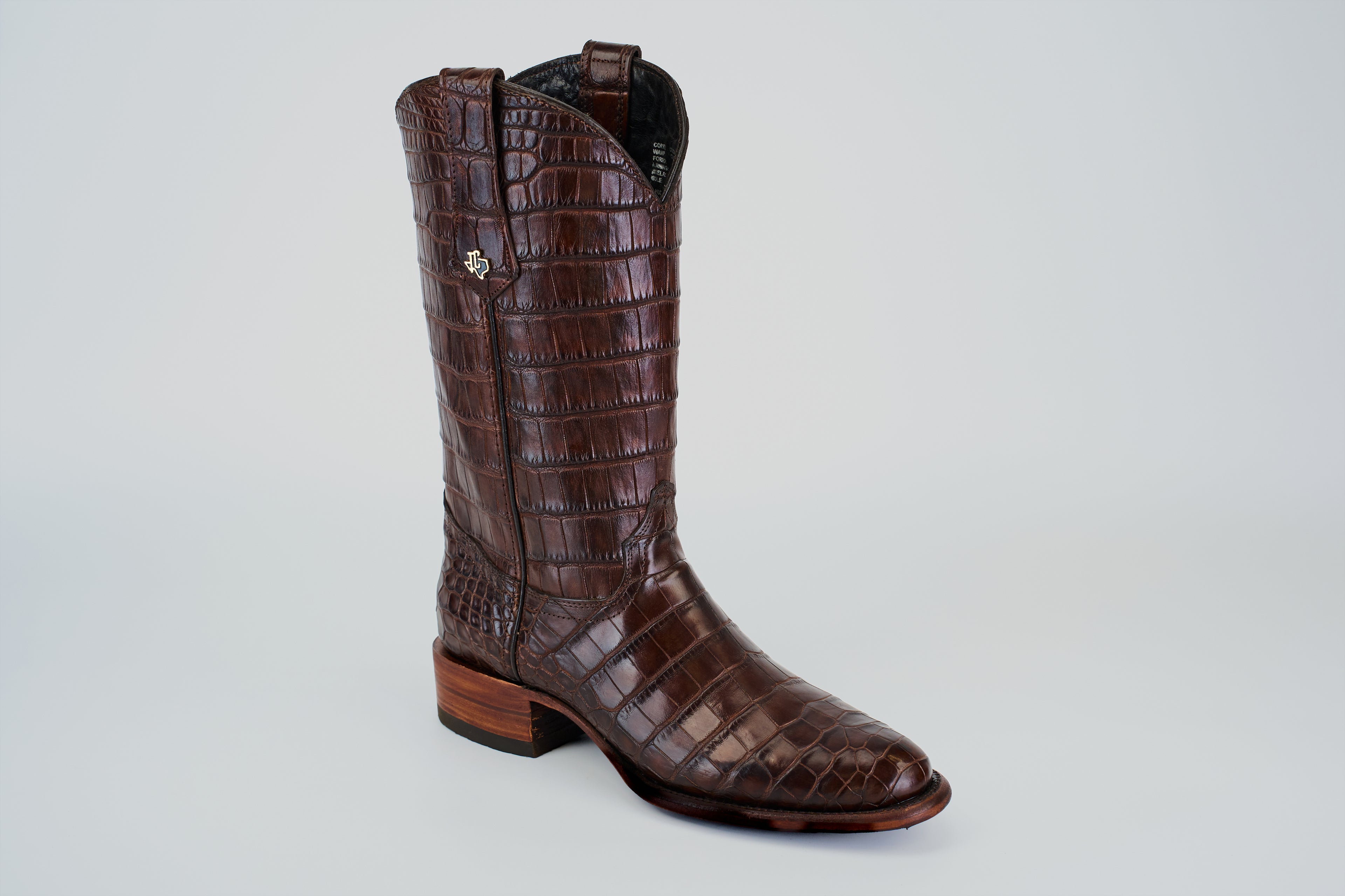 James Full Alligator Boots - Brown - Round Toe (FU220)