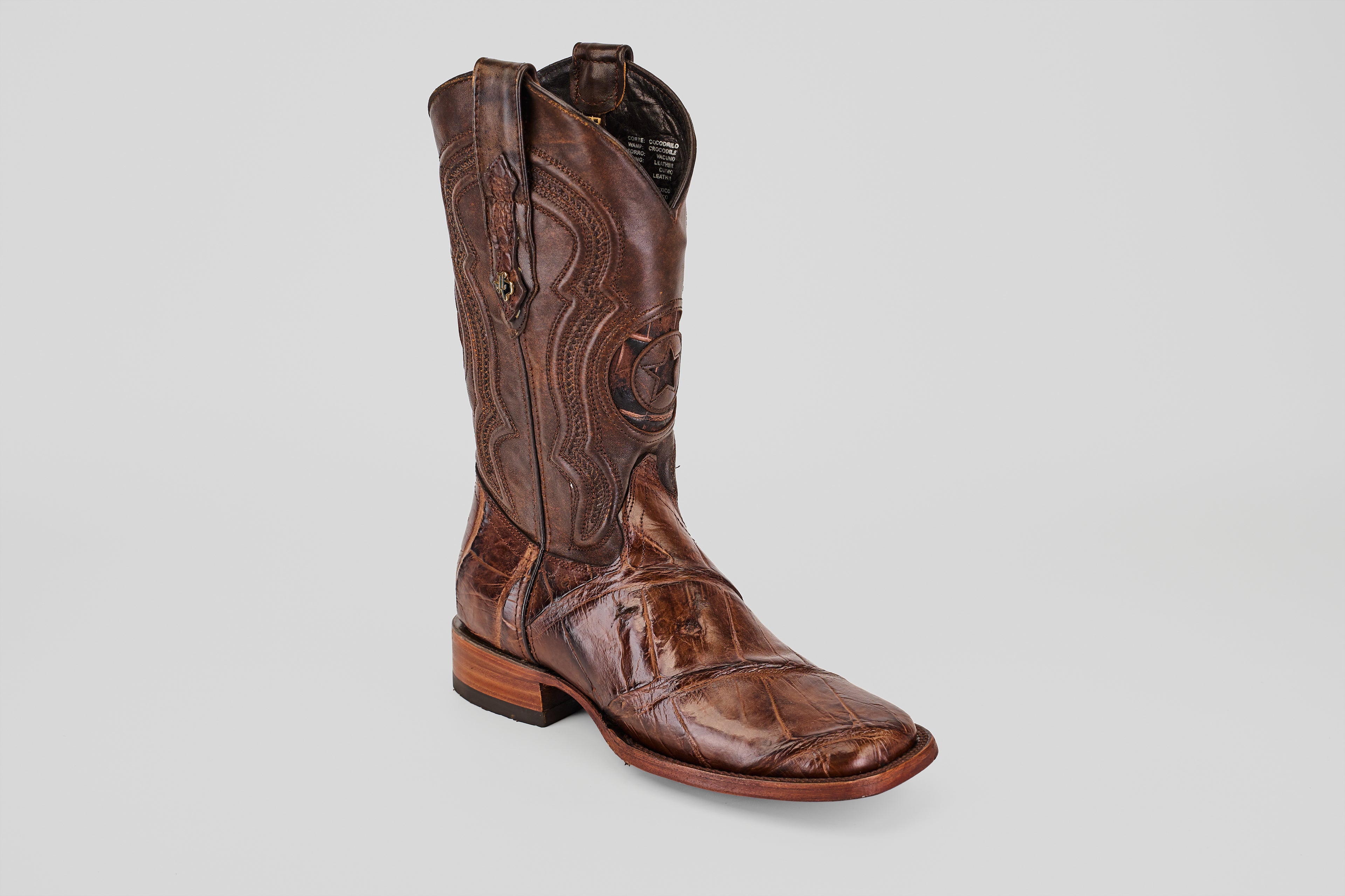 James Alligator Hornback Boots - Tobacco - Square Toe (LG10)