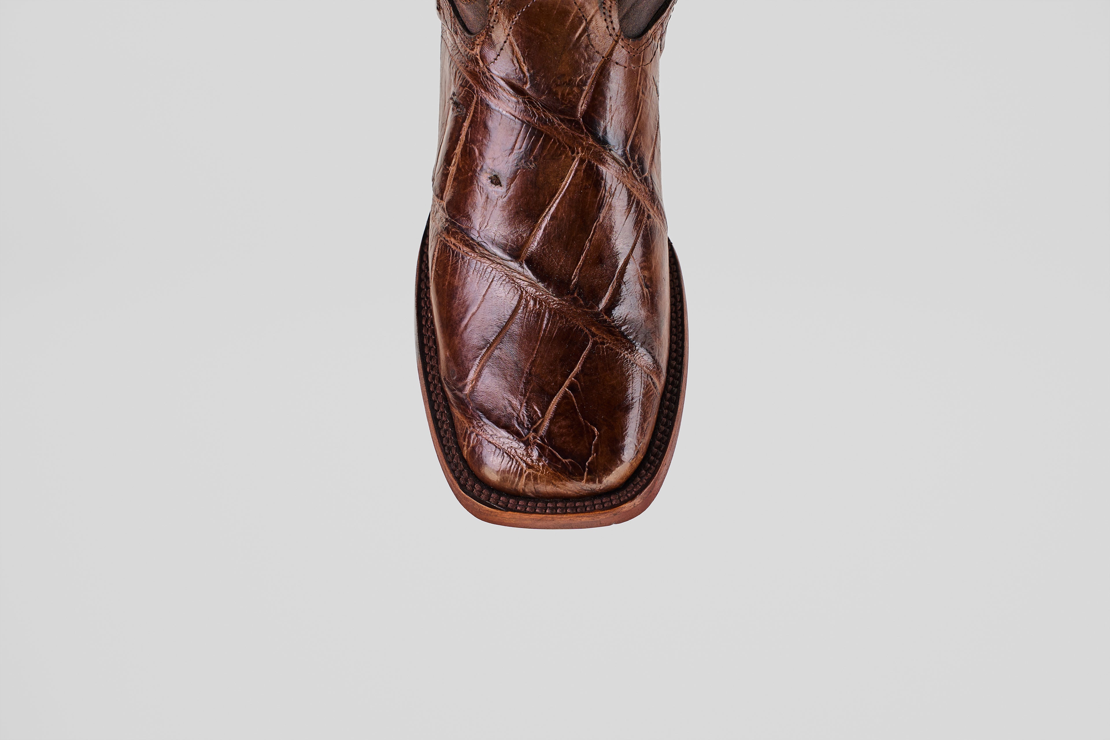 James Alligator Hornback Boots - Tobacco - Square Toe (LG10)
