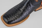Braxton Python Boots - Black - Square Toe