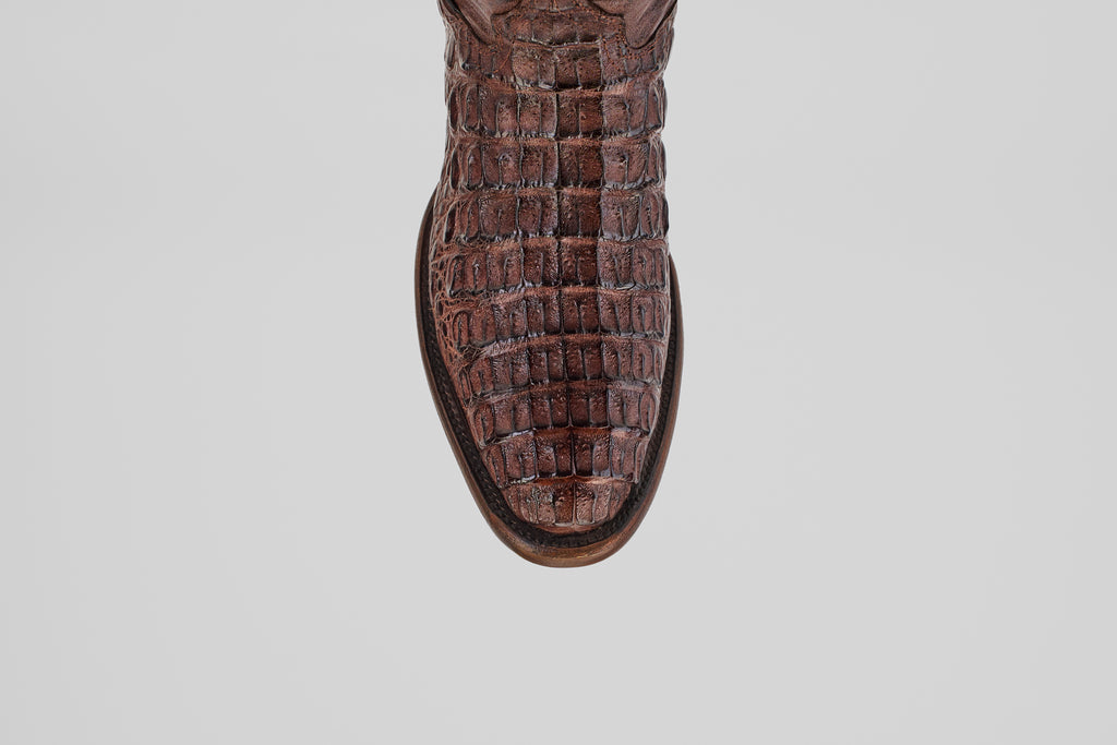 Rhodes Caiman Hornback Boots - Tobacco - Round Toe (LM220)