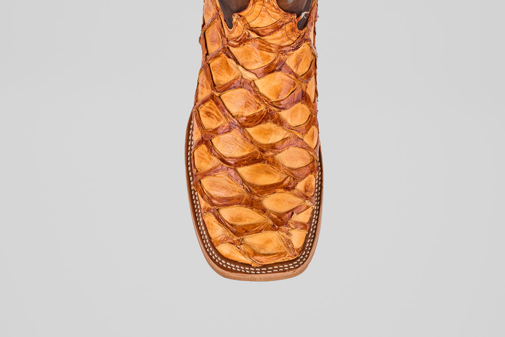 Connor Pirarucu Fish Boots - Brandy - Square Toe (PZ60)
