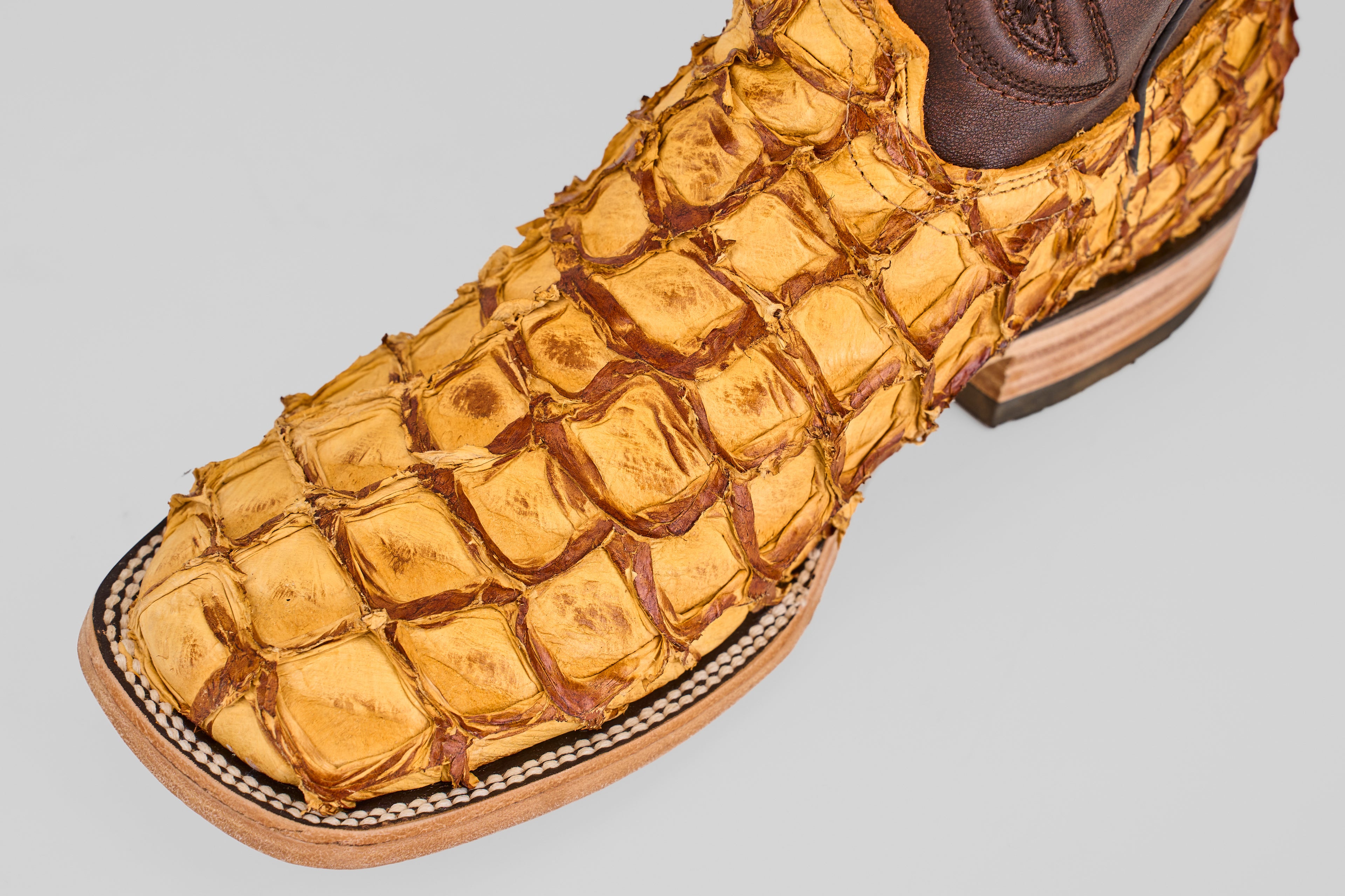 Connor Pirarucu Fish Boots - Canary - Square Toe (PZ60)