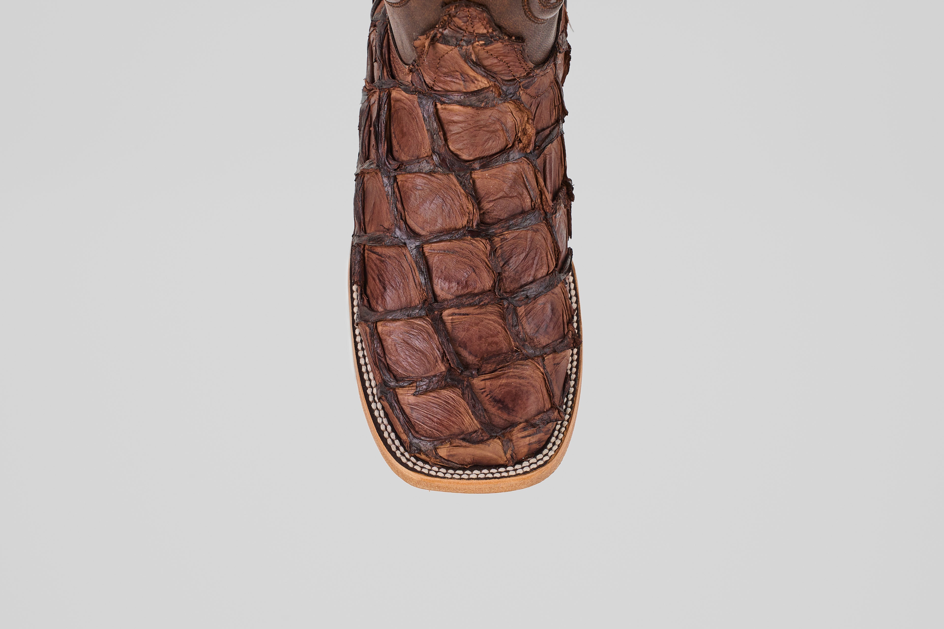 Connor Pirarucu Fish Boots - Matte Brown - Square Toe (PZ60)
