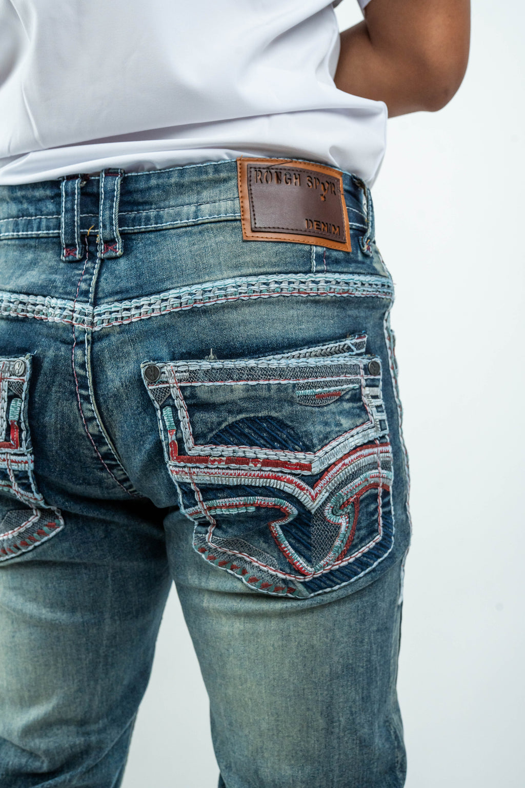 Men's Western Straight Fit Dark Blue Denim Jeans (RS-015)
