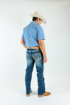 Western Blue - Men's Straight Leg Denim Jeans (WJ2363)