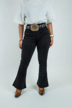Western Blue - Women's High-Rise Flare Dark Denim Jeans (W2372-PB)