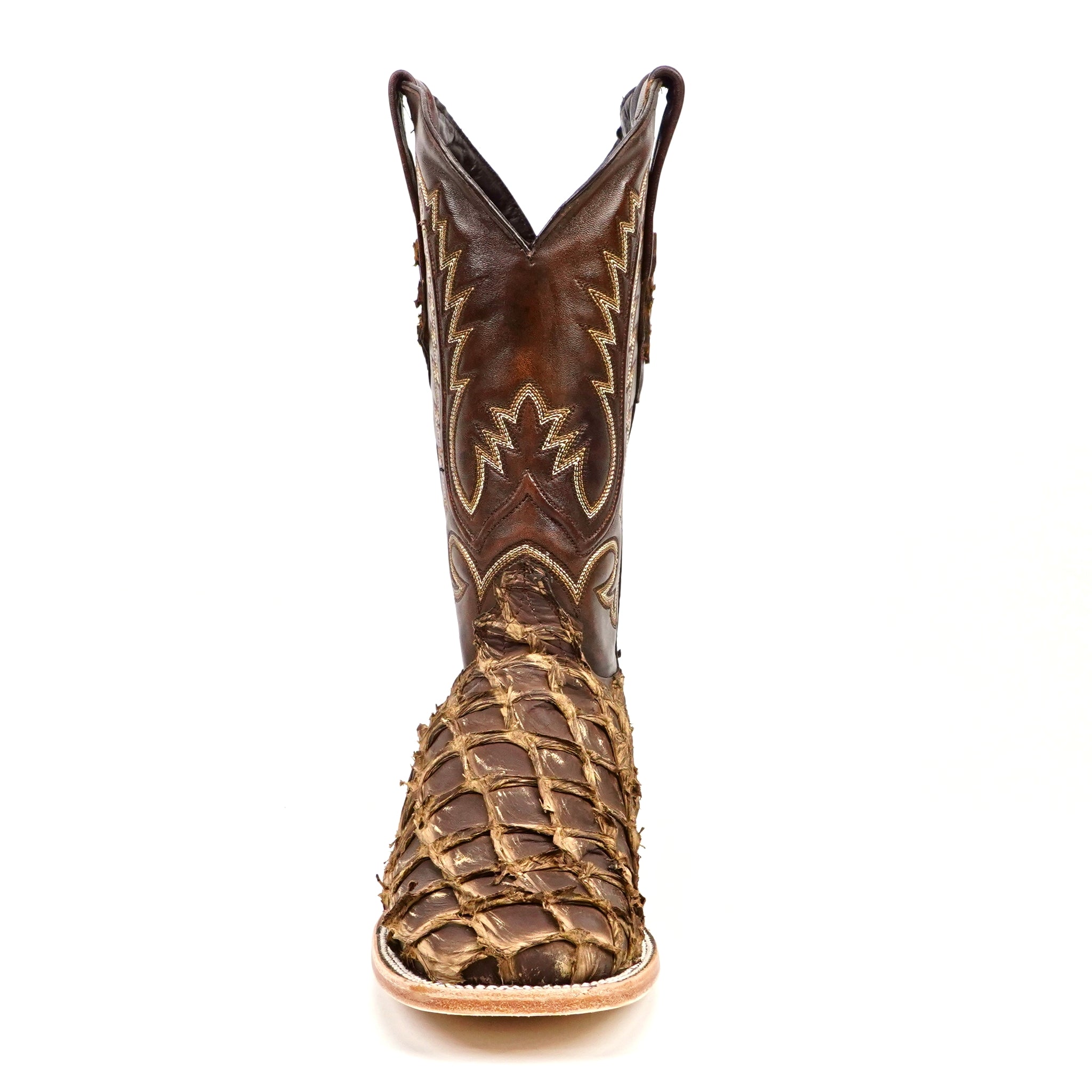 Connor Pirarucu Fish Boots - White Matte - Square Toe (PZ60)