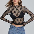 Lace Mesh Sheer Top