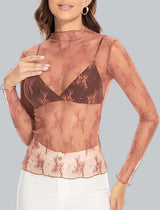 Lace Mesh Sheer Top