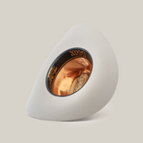 A light grey, asymmetrical hat crafted from luxurious belly beaver fur features a rounded, hollow center lined with orange satin. Inside this exquisite Western headwear, a black label with gold lettering proudly displays 500X Superior Platinum.