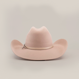 The 6X Chihuahua Belly is a premium sheep wool cowboy hat in beige, featuring a wide brim and a light tan band, set against a plain white background.